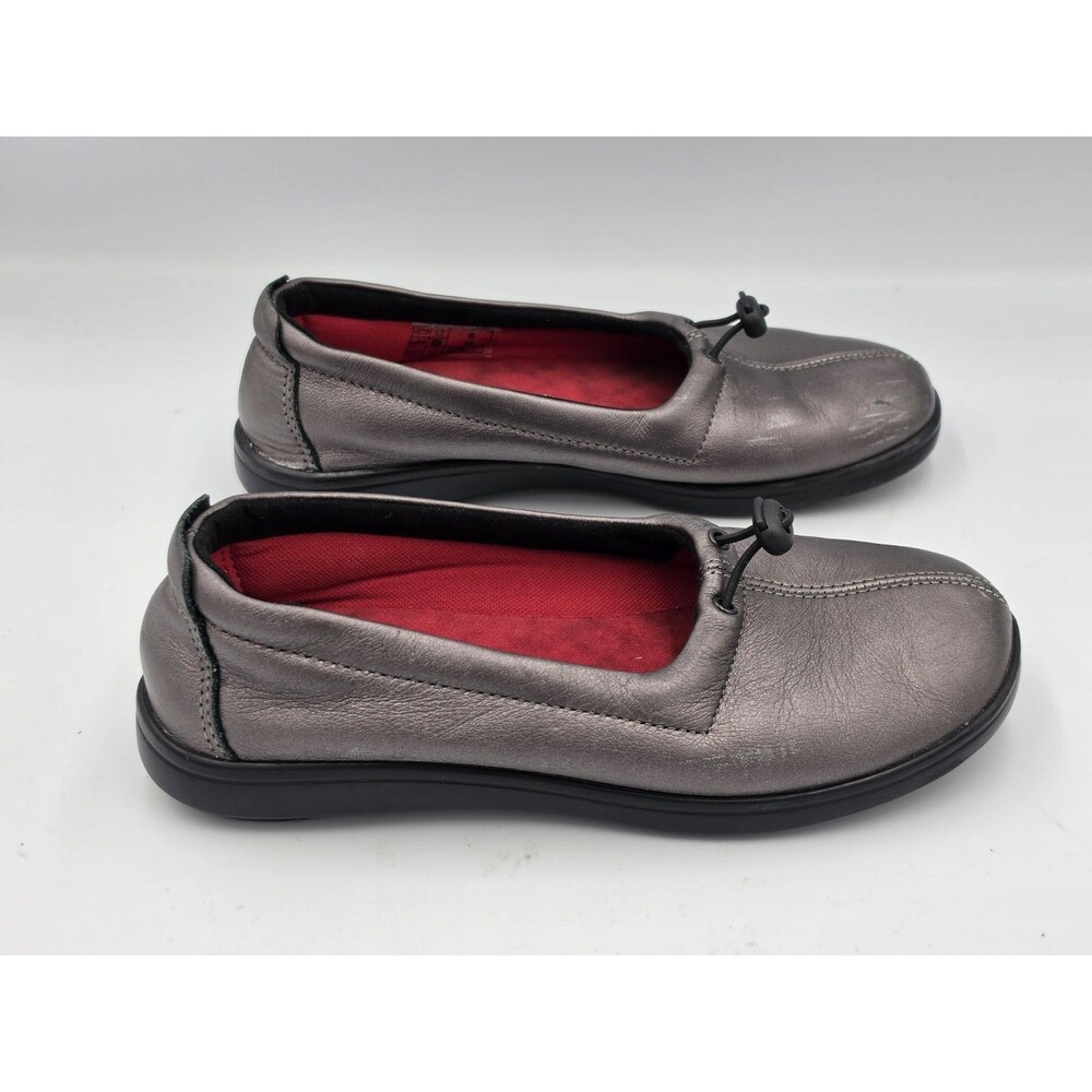 SAS Funk Active Slip On Loafer Moccasins Pewter Metallic Womens Size 6 W Shoes